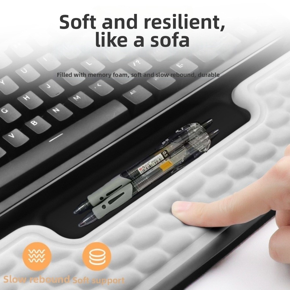 Keyboard Wrist Pad Leather - حامل لوحة مفاتيح مدمج بالكمبيوتر، وسادة