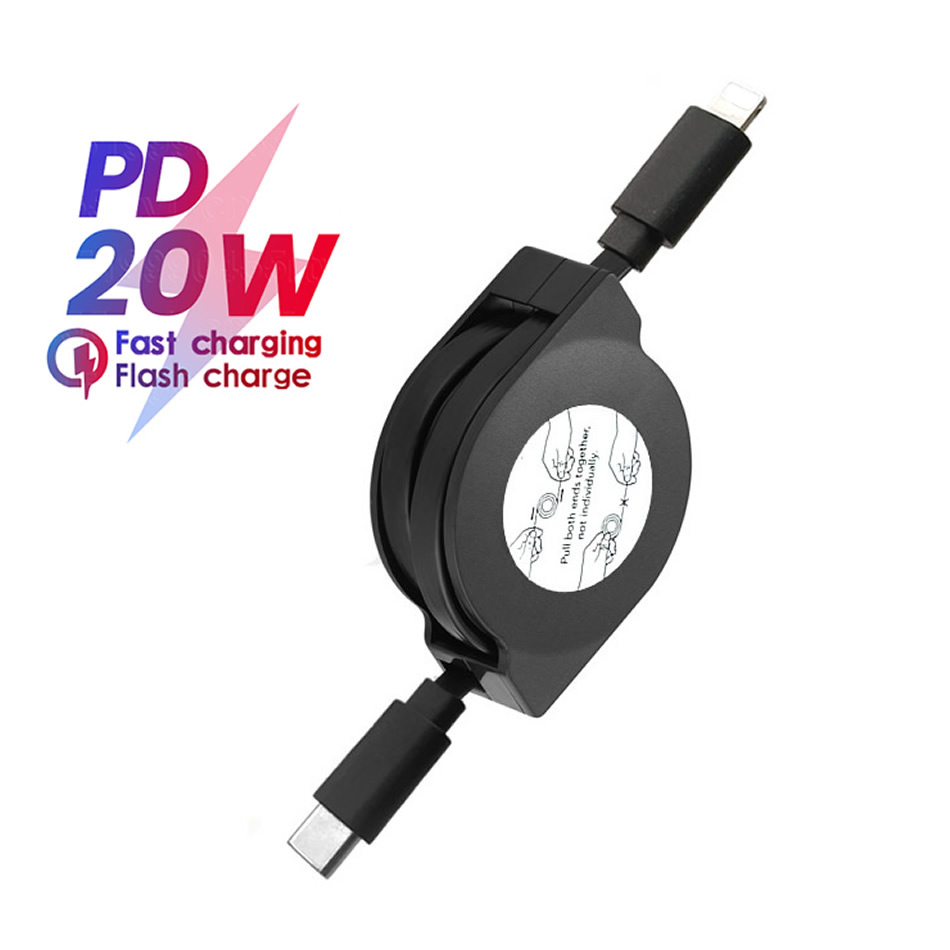 Tech Accessories Phone - كابل شحن سريع قابل للسحب PD