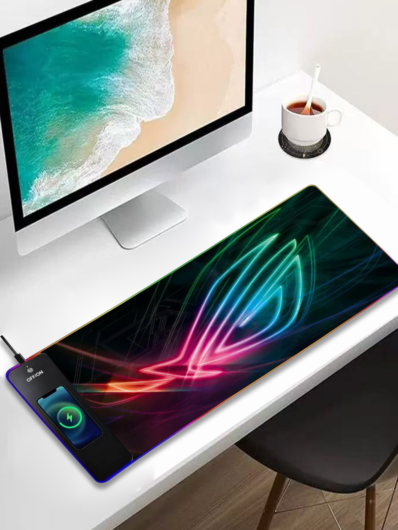 Mouse Charging Pad - لوحة ماوس متعددة الوظائف مع إضاءة