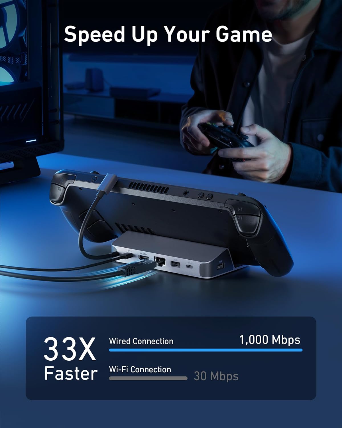 Usb C To Hdmi - محطة شحن أنكر لـ Steam Deck/ROG