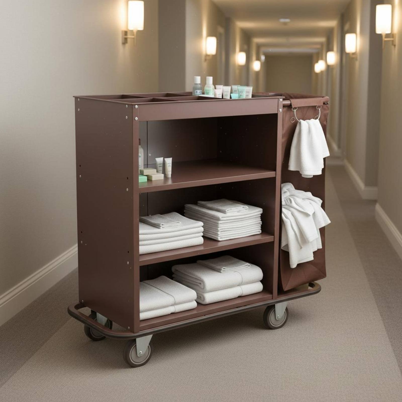 Tech Room Accessories - عربة مستلزمات الفنادق متعددة الوظائف، عربة