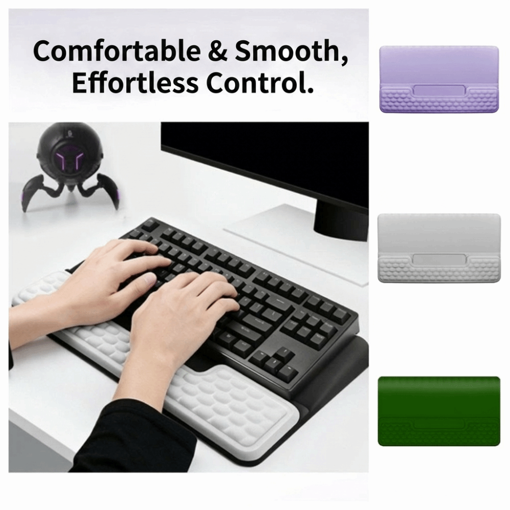 حامل لوحة مفاتيح مدمج بالكمبيو - مراجعة Keyboard Wrist Pad Leather وسعره