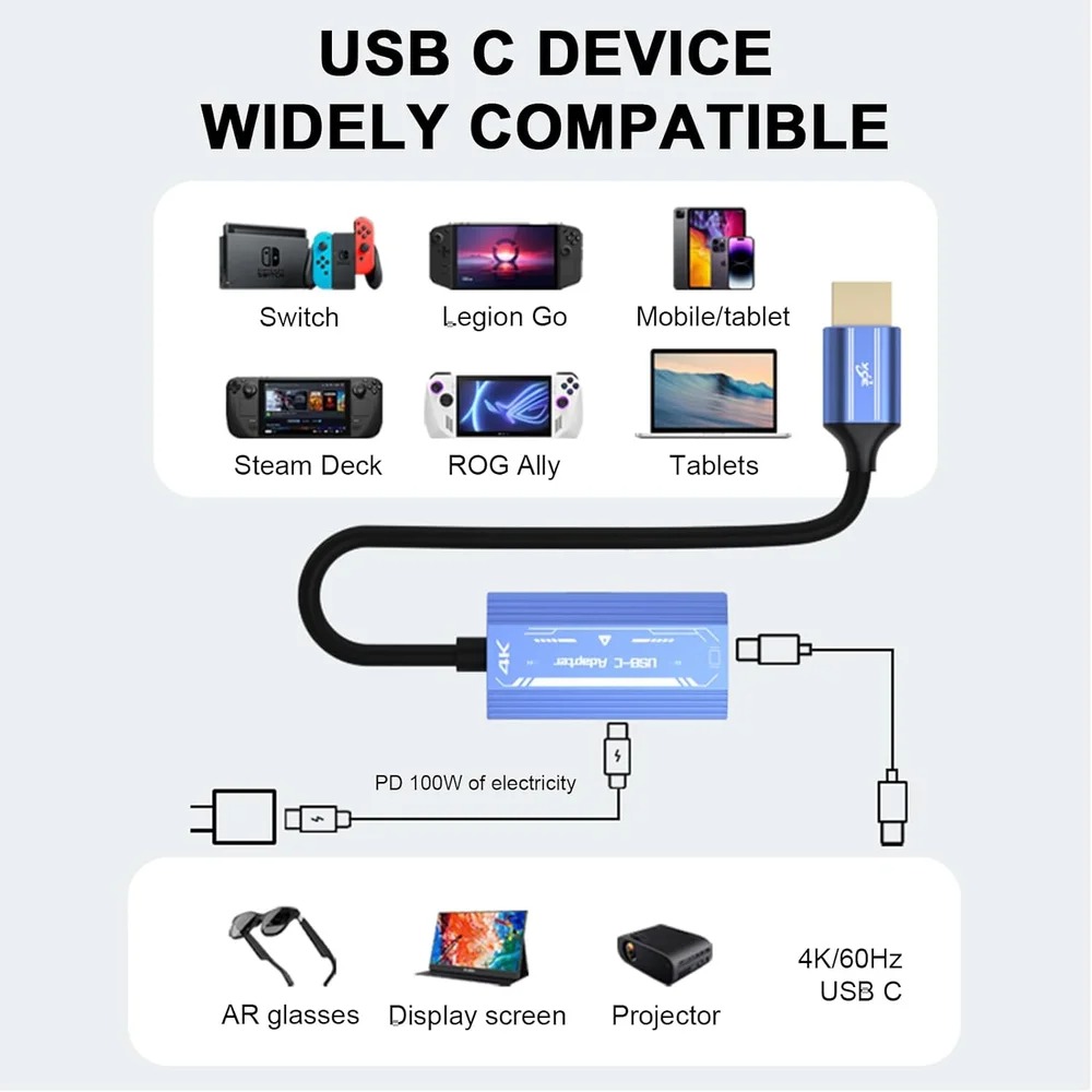 محول فيديو متوافق مع HDMI إلى  - مراجعة Usb C To Hdmi وسعره