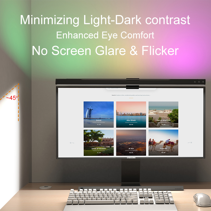 إضاءة RGB بطول 60/80 سم، شريط  - مراجعة Monitor Light Bar وسعره